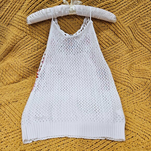 BCBGeneration White & Floral Crochet Top - Picture 2 of 3